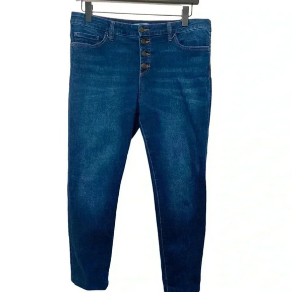 Cleo Petite High Rise Button Front Jeans w 4 Way Stretch - Picture 1 of 10